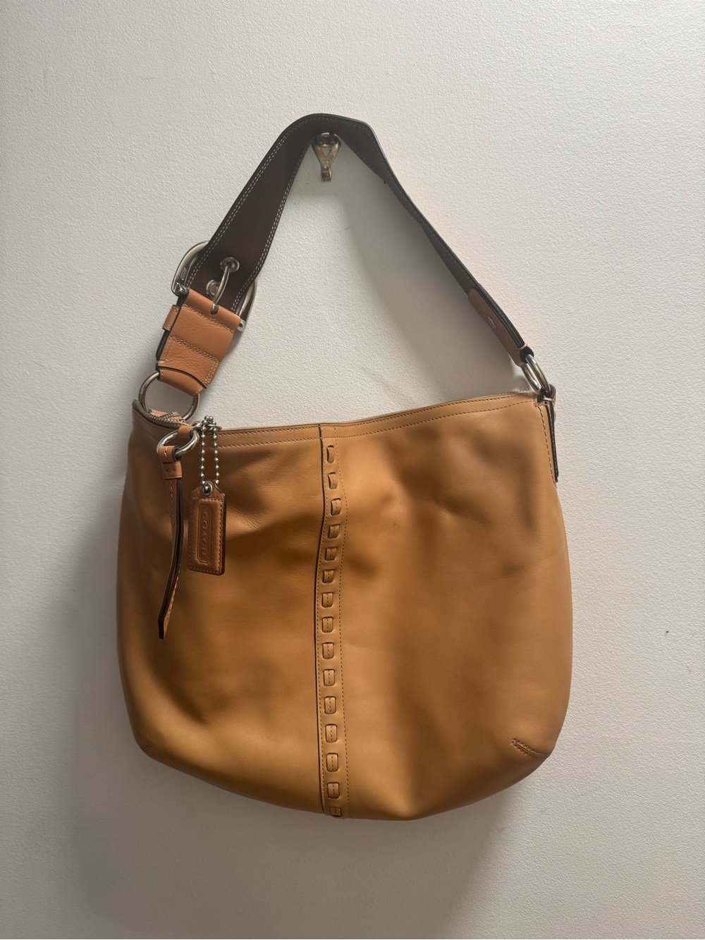 Coach Brown Leather Braided Hobo Bag 15K0851-F13103 Vintage